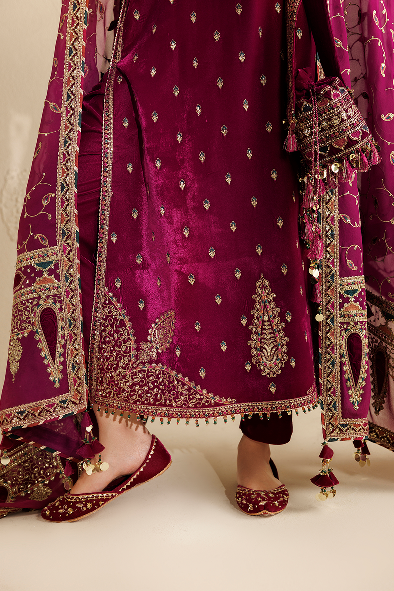 Jazmin Chandani Embroidered Velvet Unstitched 3Pc Suit CVF26-D12