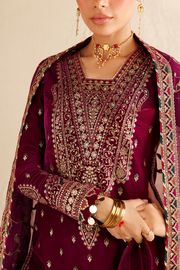 Jazmin Chandani Embroidered Velvet Unstitched 3Pc Suit CVF26-D12