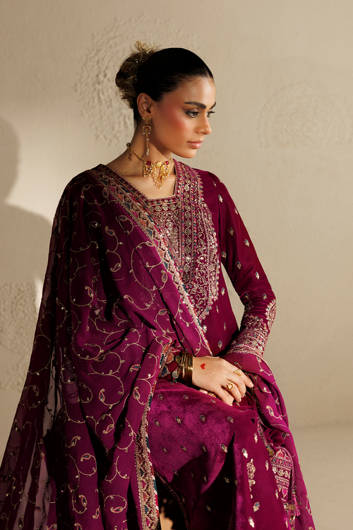 Jazmin Chandani Embroidered Velvet Unstitched 3Pc Suit CVF26-D12