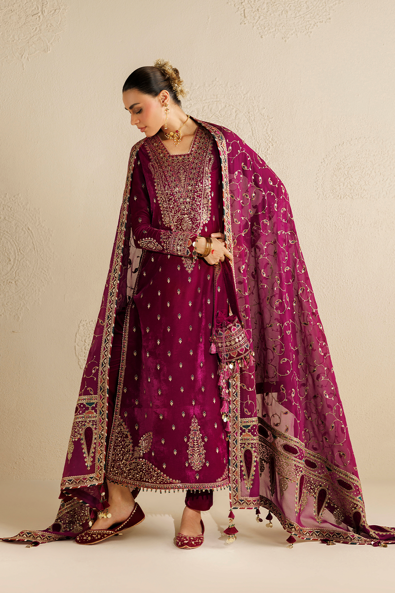 Jazmin Chandani Embroidered Velvet Unstitched 3Pc Suit CVF26-D12