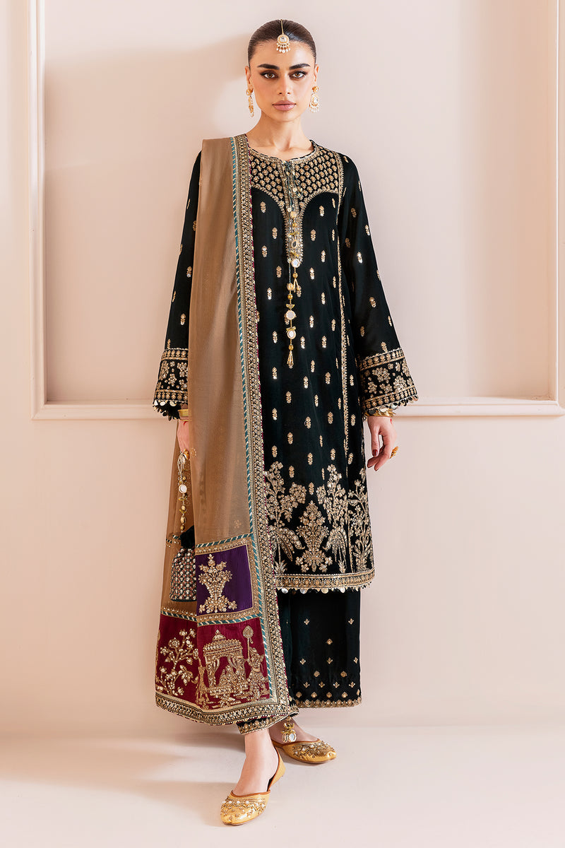 Jazmin Chandani Embroidered Velvet Unstitched 3Pc Suit CVF D-01