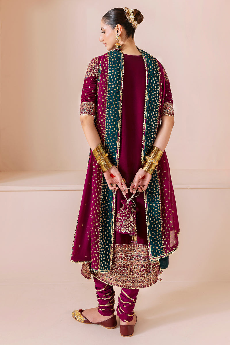 Jazmin Chandani Embroidered Velvet Unstitched 3Pc Suit CVF D-02