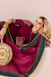 Jazmin Chandani Embroidered Velvet Unstitched 3Pc Suit CVF D-02