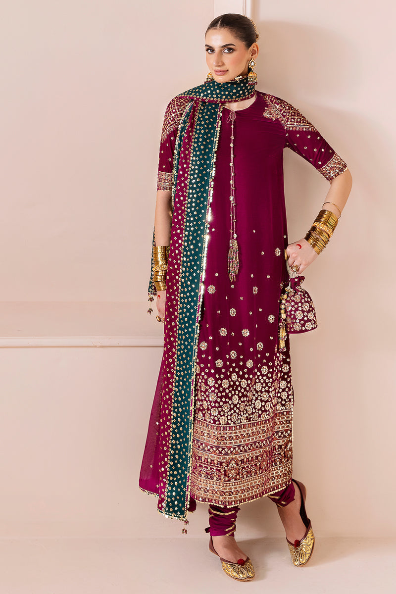 Jazmin Chandani Embroidered Velvet Unstitched 3Pc Suit CVF D-02