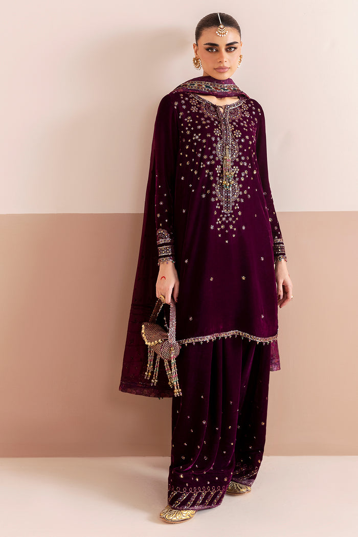 Jazmin Chandani Embroidered Velvet Unstitched 3Pc Suit CVF D-05