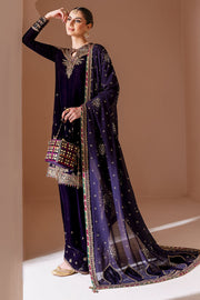 Jazmin Chandani Embroidered Velvet Unstitched 3Pc Suit CVF D-08
