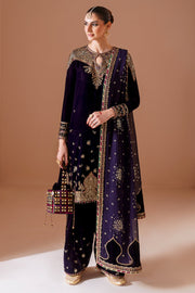 Jazmin Chandani Embroidered Velvet Unstitched 3Pc Suit CVF D-08