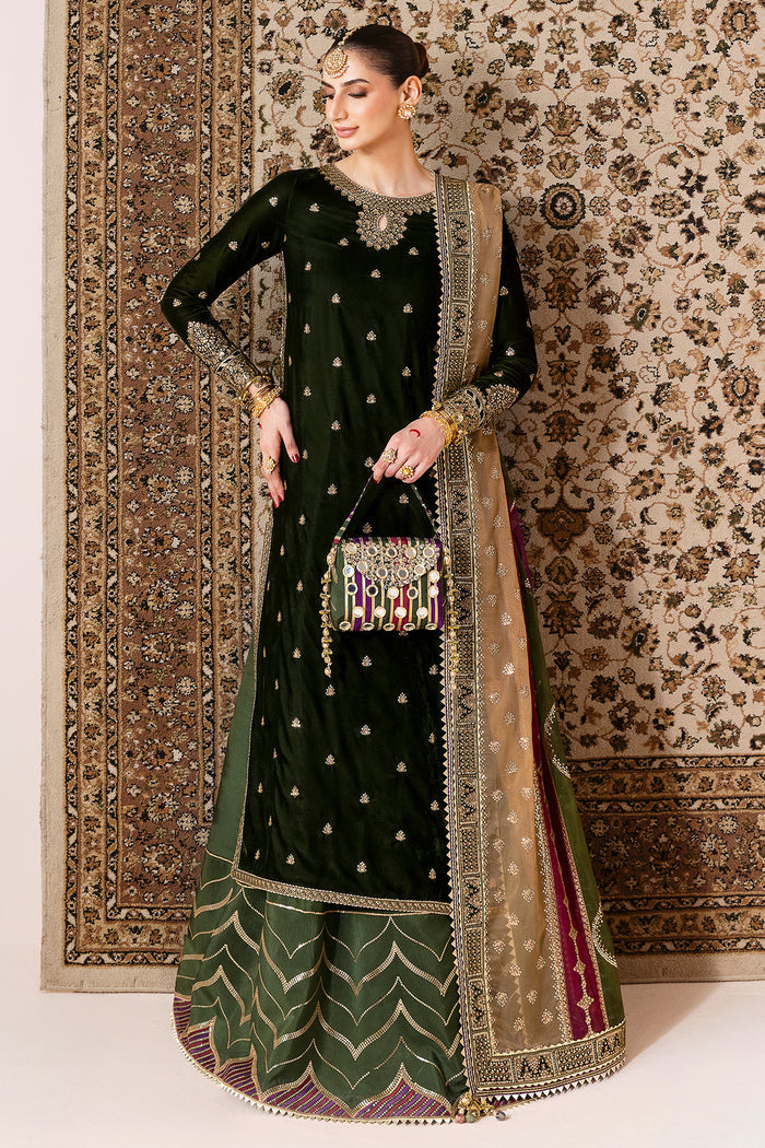 Jazmin Chandani Embroidered Velvet Unstitched 3Pc Suit CVF D-09