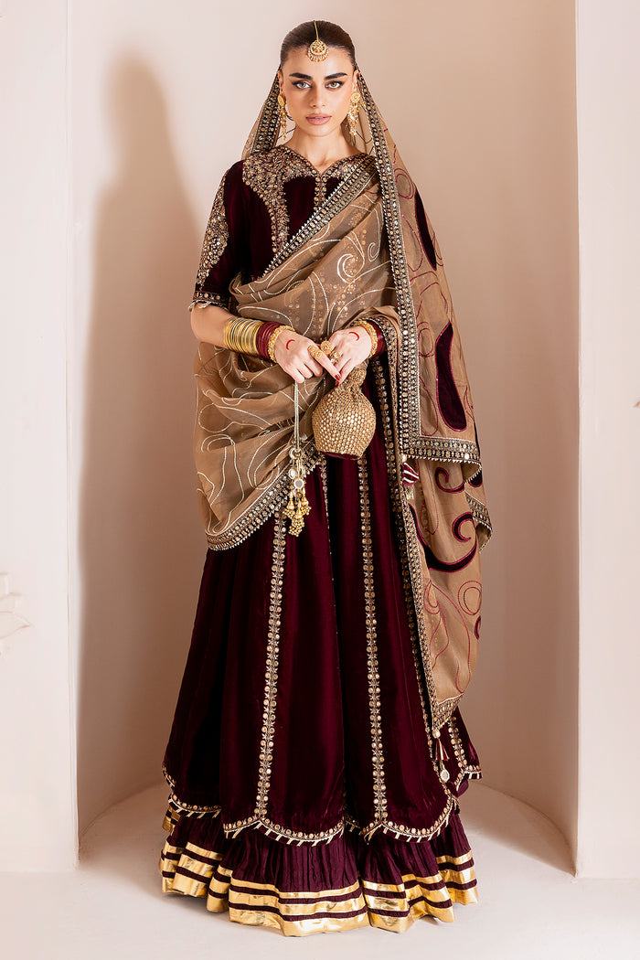 Jazmin Chandani Embroidered Velvet Unstitched 3Pc Suit CVF D-12