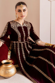 Jazmin Chandani Embroidered Velvet Unstitched 3Pc Suit CVF D-12