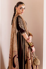 Jazmin Chandani Embroidered Velvet Unstitched 3Pc Suit CVF D-12