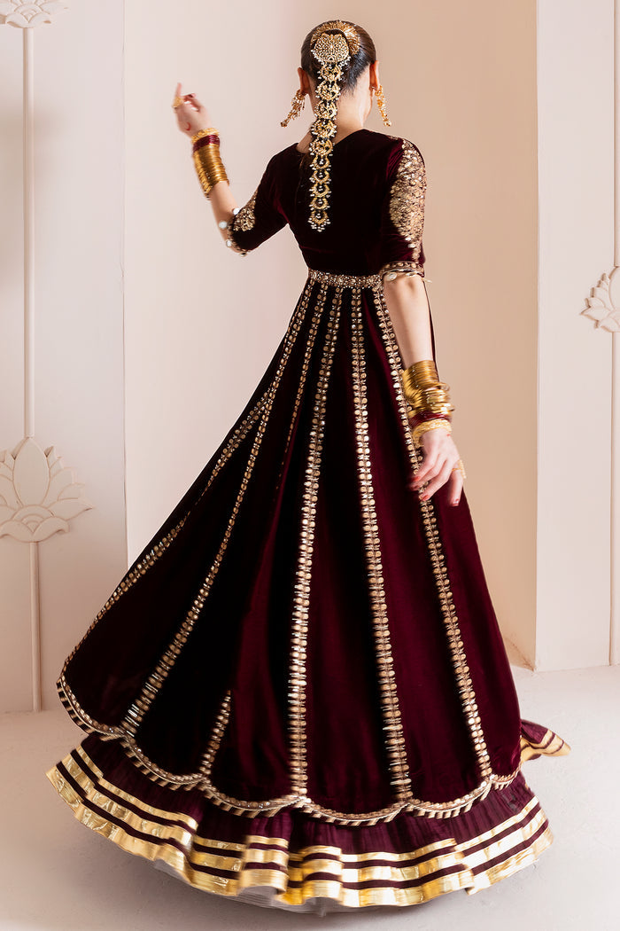 Jazmin Chandani Embroidered Velvet Unstitched 3Pc Suit CVF D-12