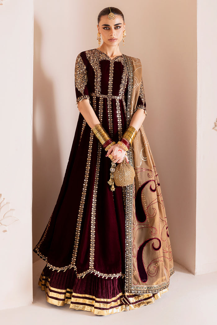 Jazmin Chandani Embroidered Velvet Unstitched 3Pc Suit CVF D-12