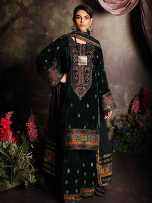 Charizma Signora Embroidered Velvet Unstitched 3Pc Suit CVT3-02