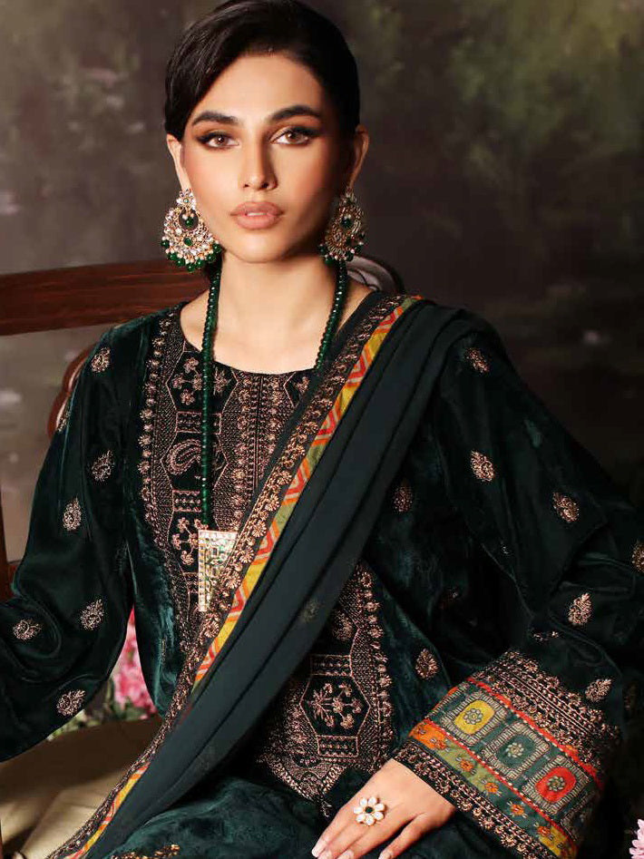 Charizma Signora Embroidered Velvet Unstitched 3Pc Suit CVT3-02