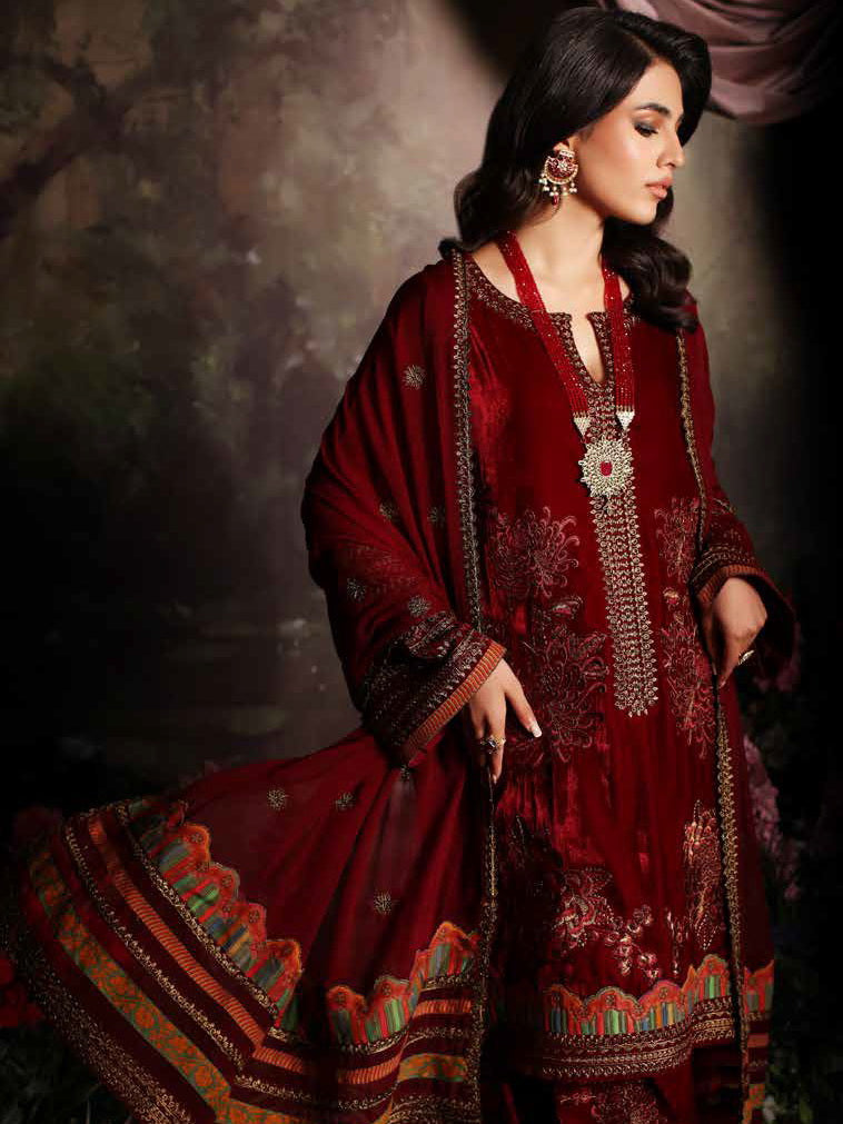Charizma Signora Embroidered Velvet Unstitched 3Pc Suit CVT3-03