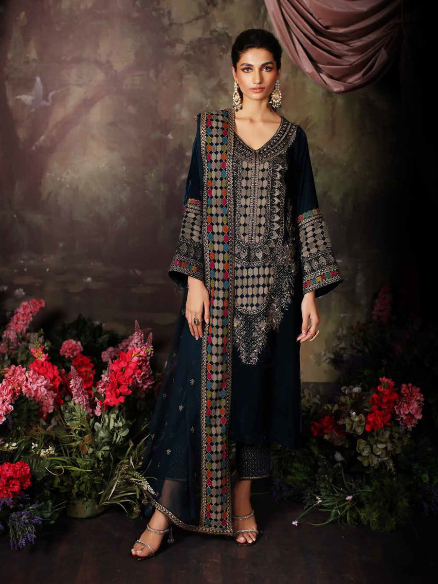 Charizma Signora Embroidered Velvet Unstitched 3Pc Suit CVT3-05