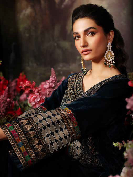 Charizma Signora Embroidered Velvet Unstitched 3Pc Suit CVT3-05