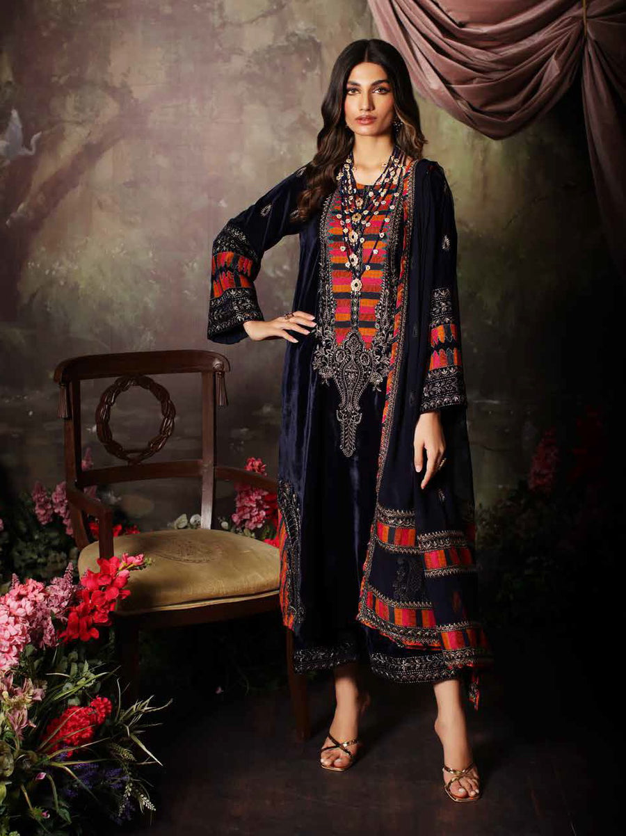 Charizma Signora Embroidered Velvet Unstitched 3Pc Suit CVT3-07