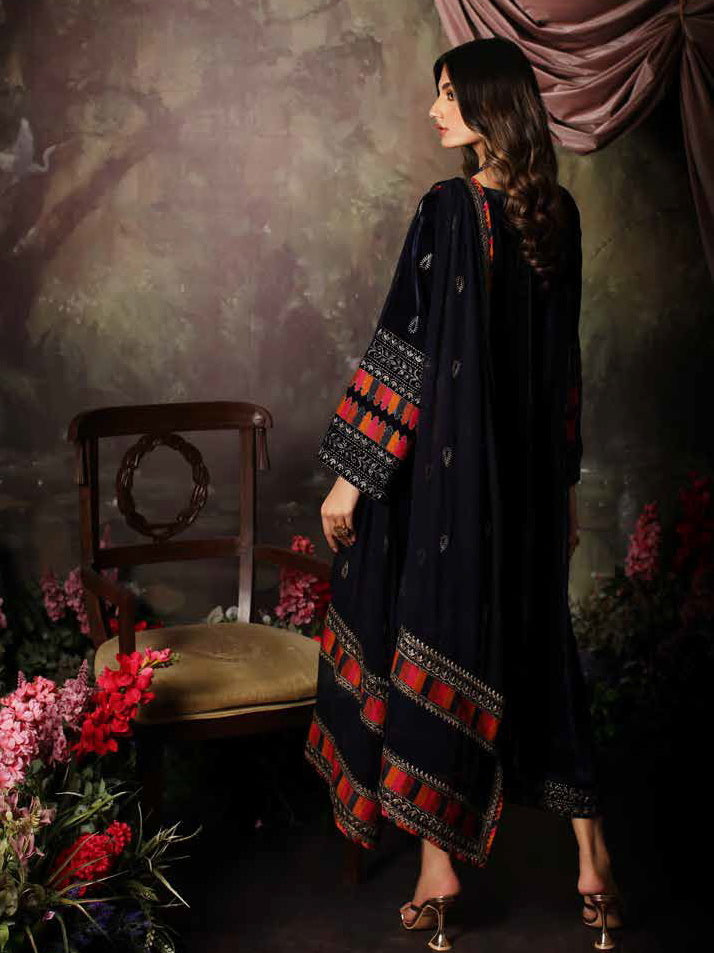 Charizma Signora Embroidered Velvet Unstitched 3Pc Suit CVT3-07