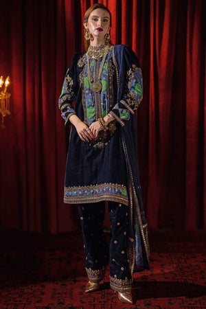 Charizma Signora Premium Embroidered Velvet Unstitched 3Pc Suit CVT4-09