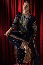 Charizma Signora Premium Embroidered Velvet Unstitched 3Pc Suit CVT4-09