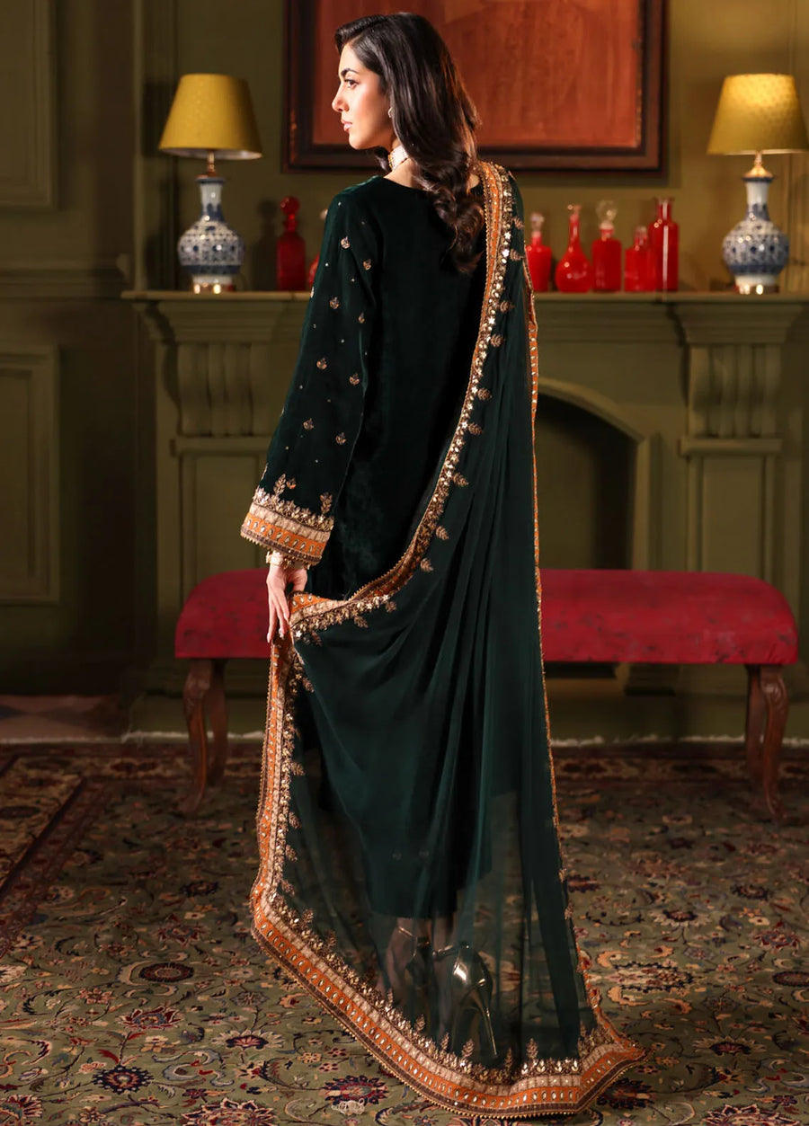 Charizma Signora Premium Embroidered Velvet Unstitched 3Pc Suit CVT4-10