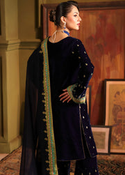 Charizma Signora Premium Embroidered Velvet Unstitched 3Pc Suit CVT4-15