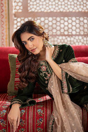 Charizma Signora Premium Embroidered Velvet Unstitched 3Pc Suit CVT4-16