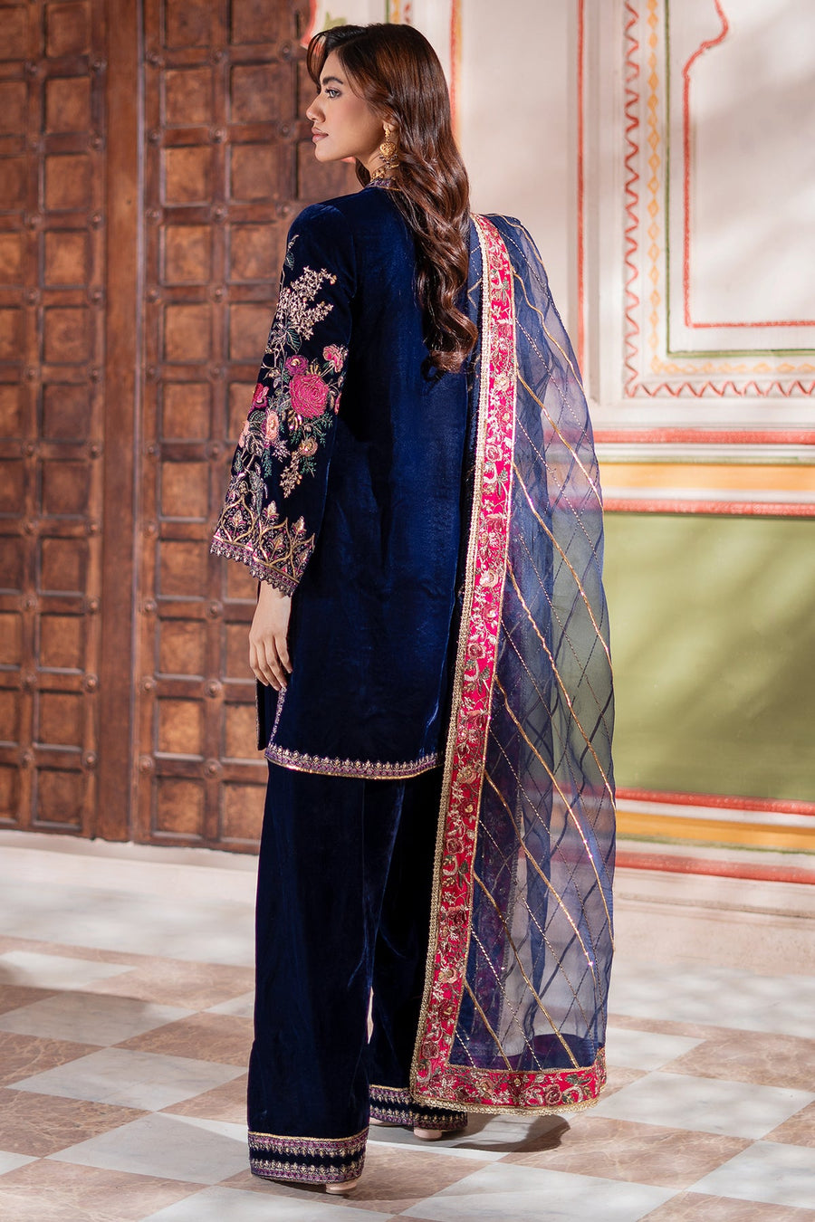 Charizma Signora Premium Embroidered Velvet Unstitched 3Pc Suit CVT4-21