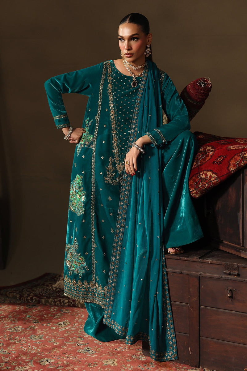 Charizma Signora Premium Embroidered Velvet Unstitched 3Pc Suit CVT5-07