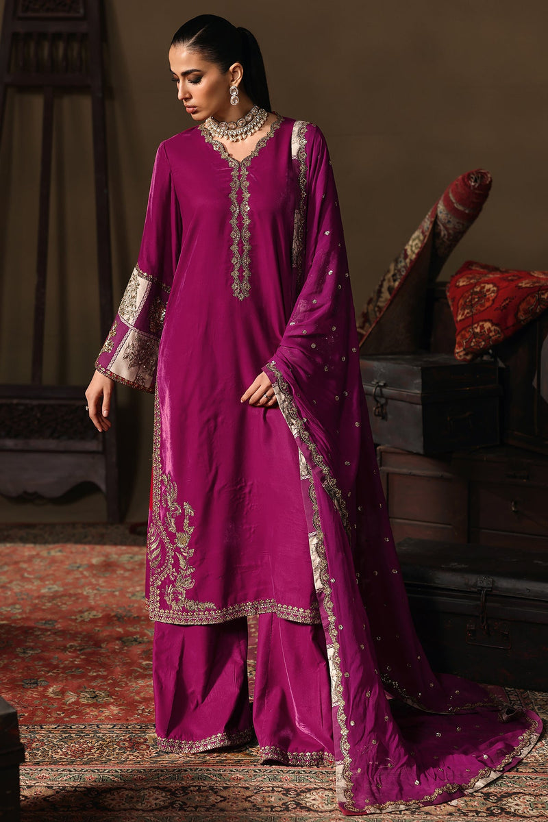 Charizma Signora Premium Embroidered Velvet Unstitched 3Pc Suit CVT5-08