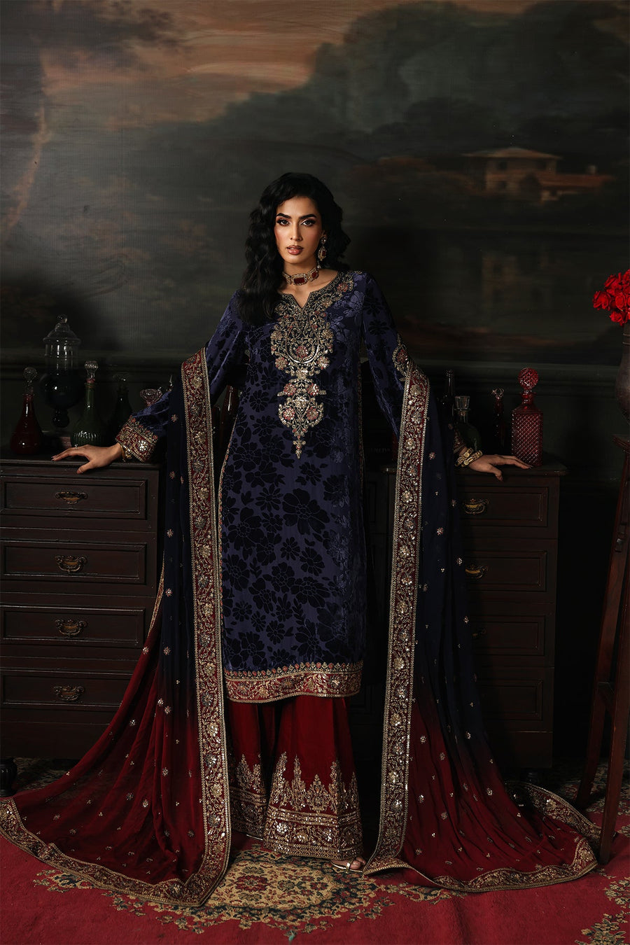Charizma Signora Vol-02 Embroidered Velvet Unstitched 3Pc Suit CVT5-11