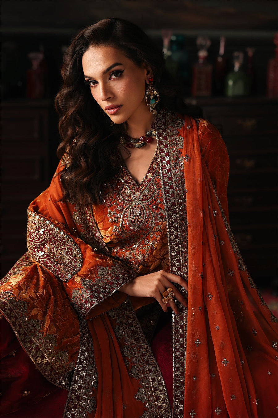Charizma Signora Vol-02 Embroidered Velvet Unstitched 3Pc Suit CVT5-12