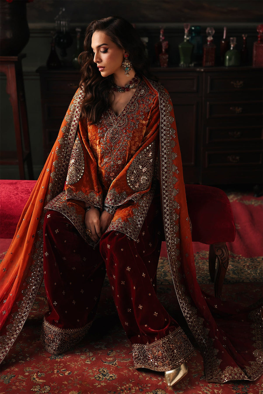 Charizma Signora Vol-02 Embroidered Velvet Unstitched 3Pc Suit CVT5-12