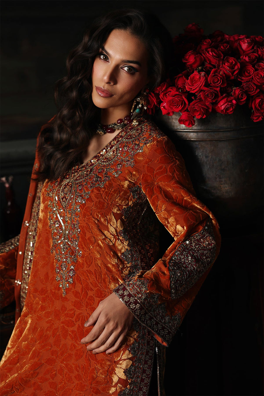 Charizma Signora Vol-02 Embroidered Velvet Unstitched 3Pc Suit CVT5-12