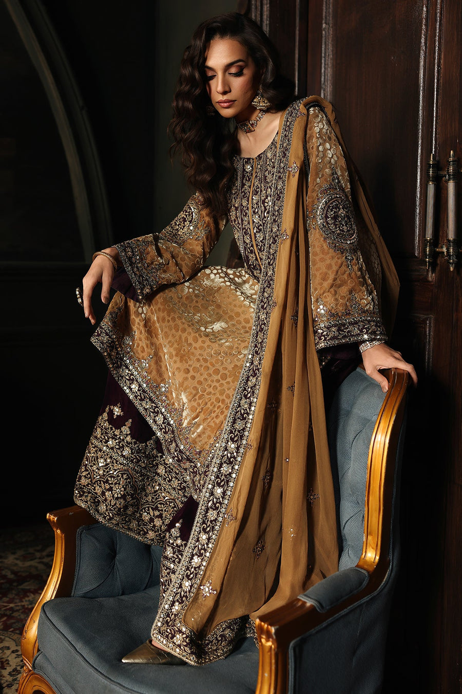 Charizma Signora Vol-02 Embroidered Velvet Unstitched 3Pc Suit CVT5-13