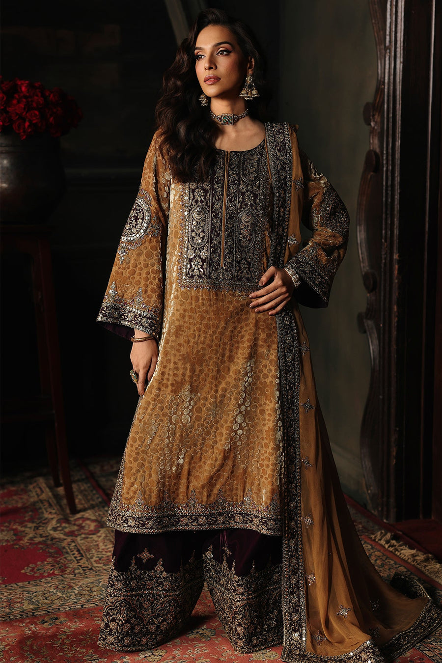 Charizma Signora Vol-02 Embroidered Velvet Unstitched 3Pc Suit CVT5-13