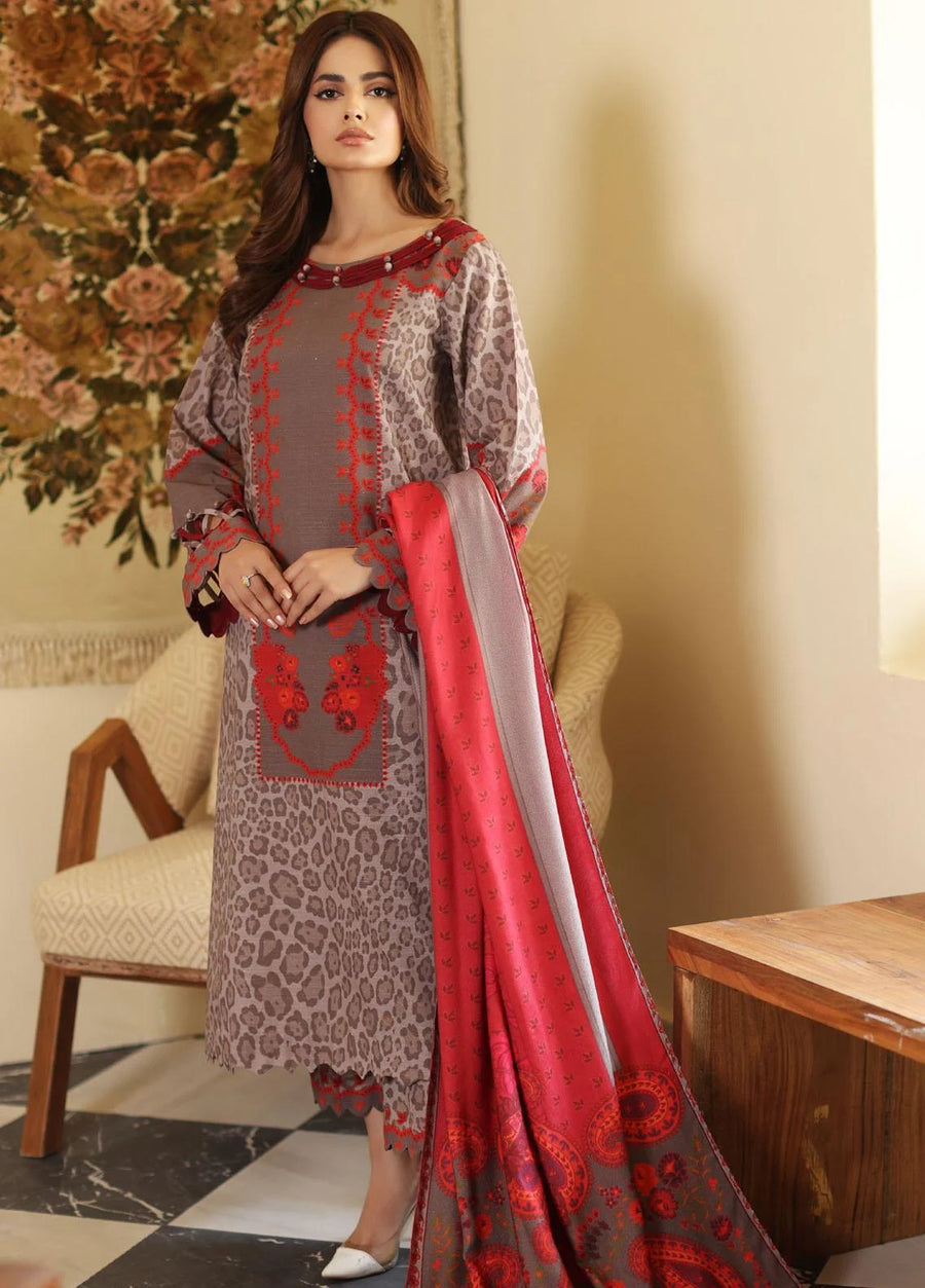 Virsa by Charizma Unstitched Embroidered Khaddar 3 Piece Suit CVW3-08