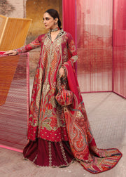 Crimson Embroidered Silk Unstitched 3Pc Suit D-01 DAMINI