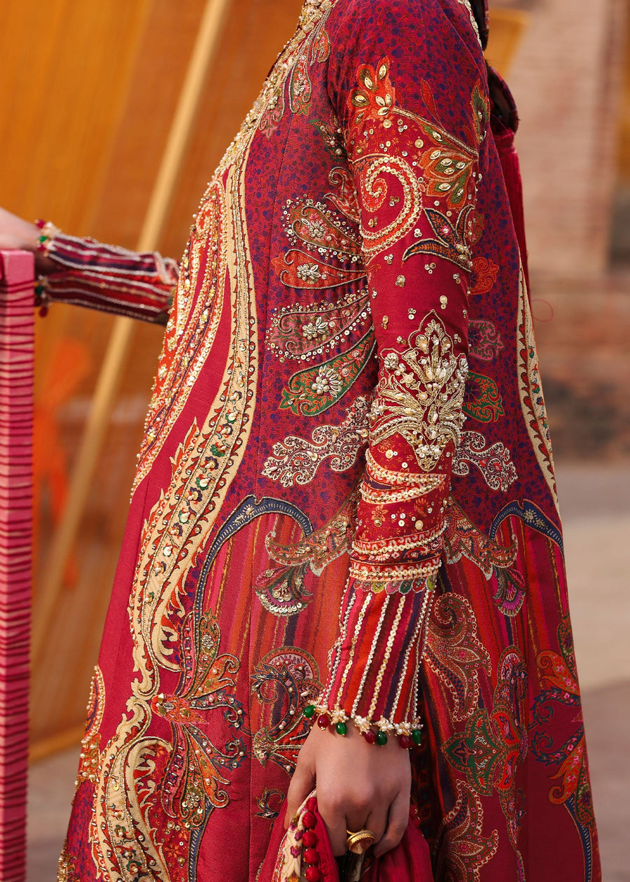 Crimson Embroidered Silk Unstitched 3Pc Suit D-01 DAMINI