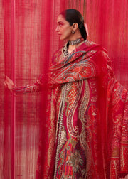 Crimson Embroidered Silk Unstitched 3Pc Suit D-01 DAMINI