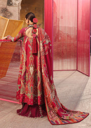 Crimson Embroidered Silk Unstitched 3Pc Suit D-01 DAMINI
