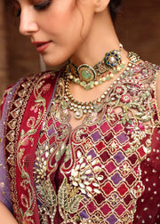 Crimson Embroidered Organza Unstitched 3Pc Suit D-02 NAZO