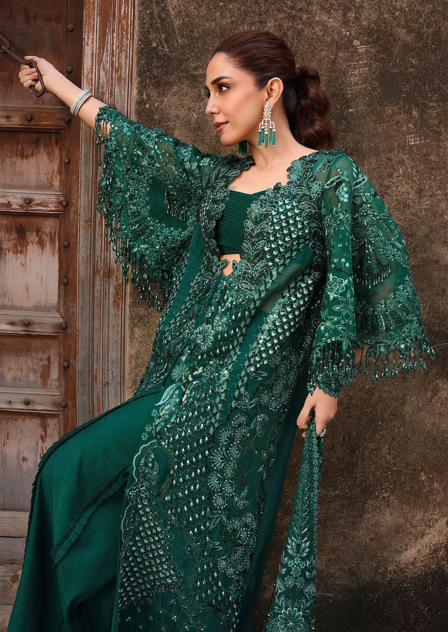 Crimson Embroidered Organza Unstitched 3Pc Suit D-03 ZAMARD