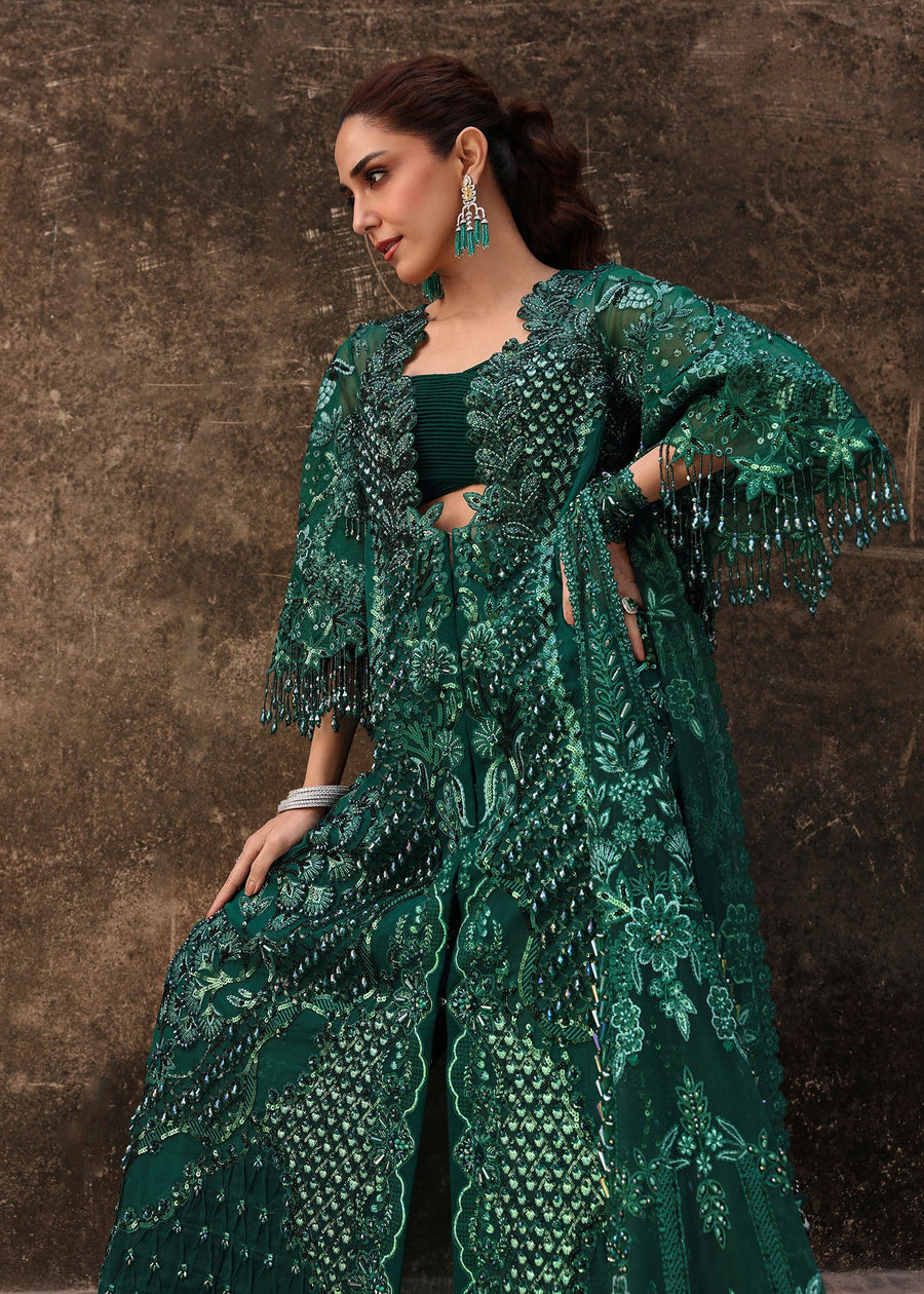 Crimson Embroidered Organza Unstitched 3Pc Suit D-03 ZAMARD