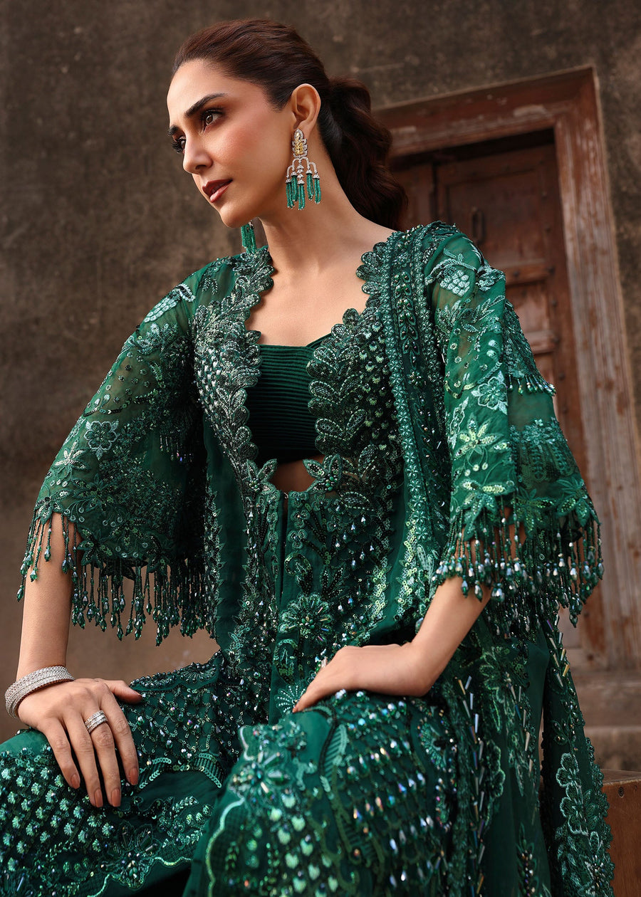 Crimson Embroidered Organza Unstitched 3Pc Suit D-03 ZAMARD