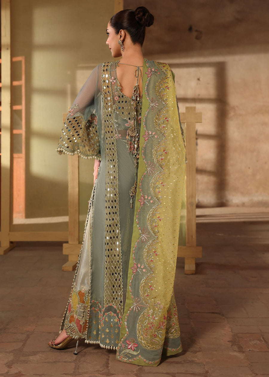Crimson Embroidered Organza Unstitched 3Pc Suit D-06 JHALAK