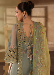 Crimson Embroidered Organza Unstitched 3Pc Suit D-06 JHALAK