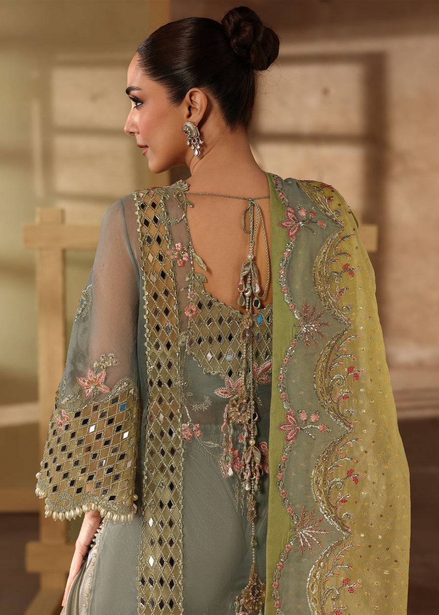 Crimson Embroidered Organza Unstitched 3Pc Suit D-06 JHALAK